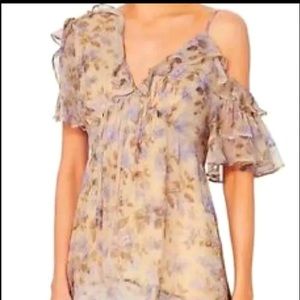 Zimmermann one off shoulder floral top